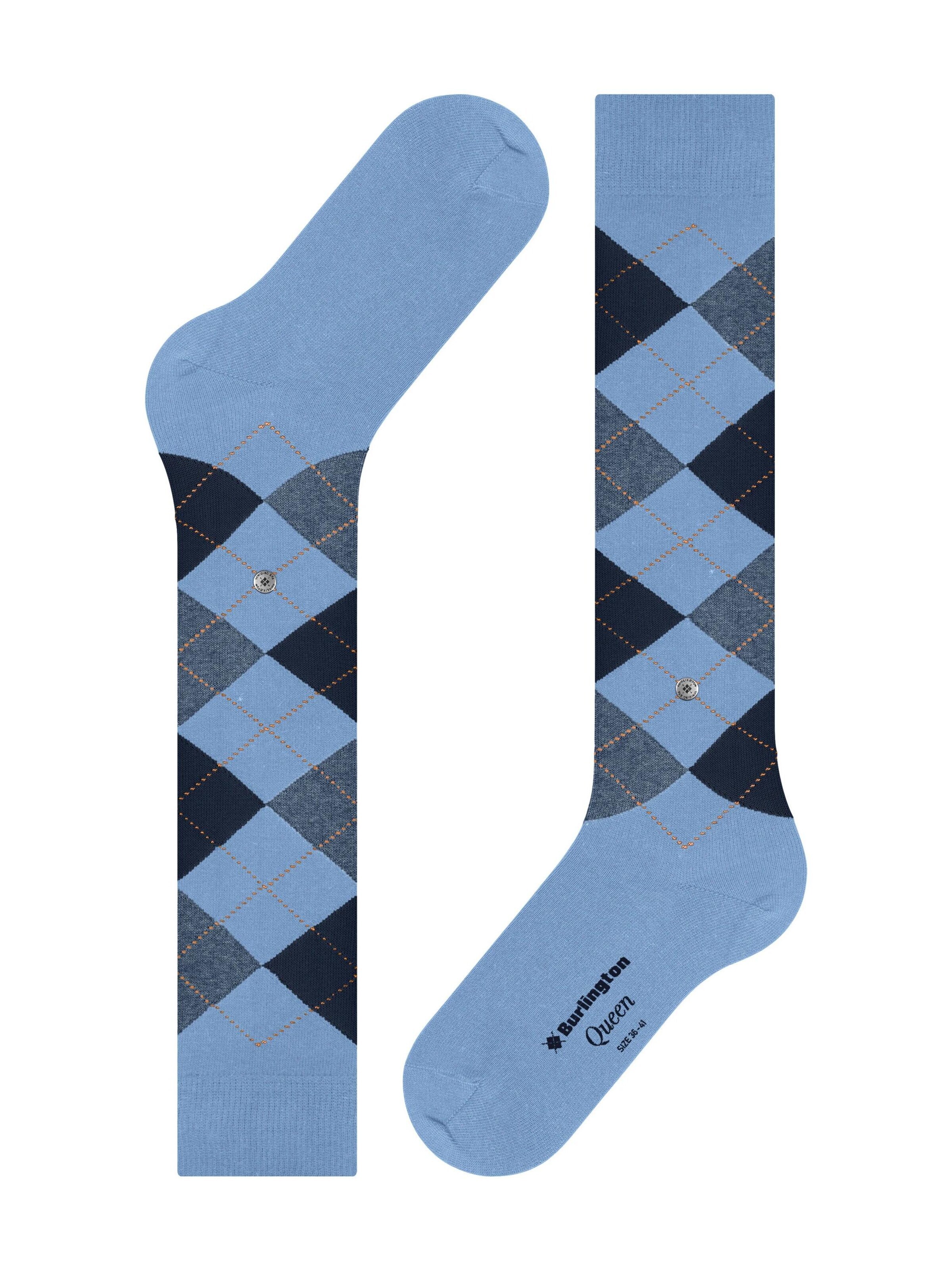 BURLINGTON Over the Knee Socks 'Queen' in Blue