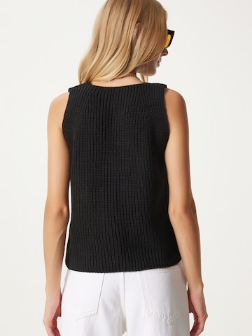 Happiness İstanbul Gebreide bodywarmer in Zwart