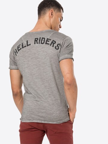 Key Largo Shirt 'HELL RIDERS' in Grey