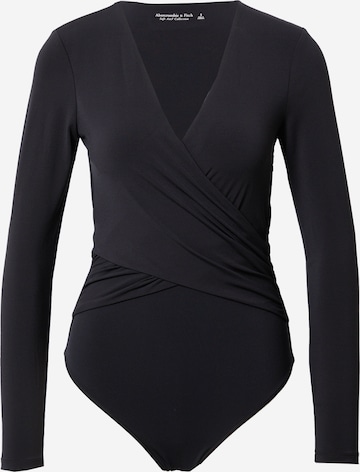 Abercrombie & Fitch Shirt Bodysuit in Black: front