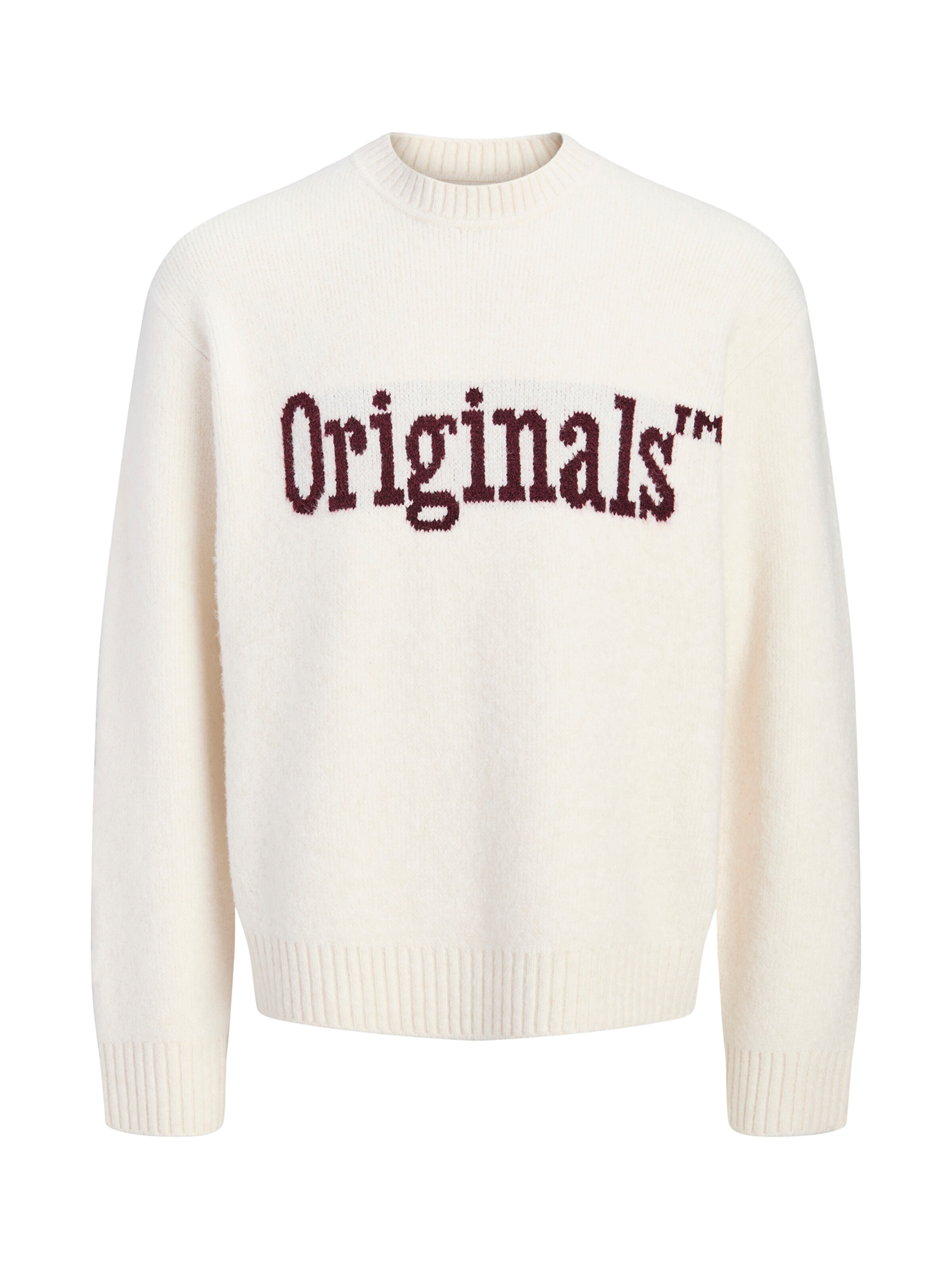 Pulover 'JORMONTREAL' pe S JACK & JONES pe ciocolatiu / alb lână, Vizualizare produs