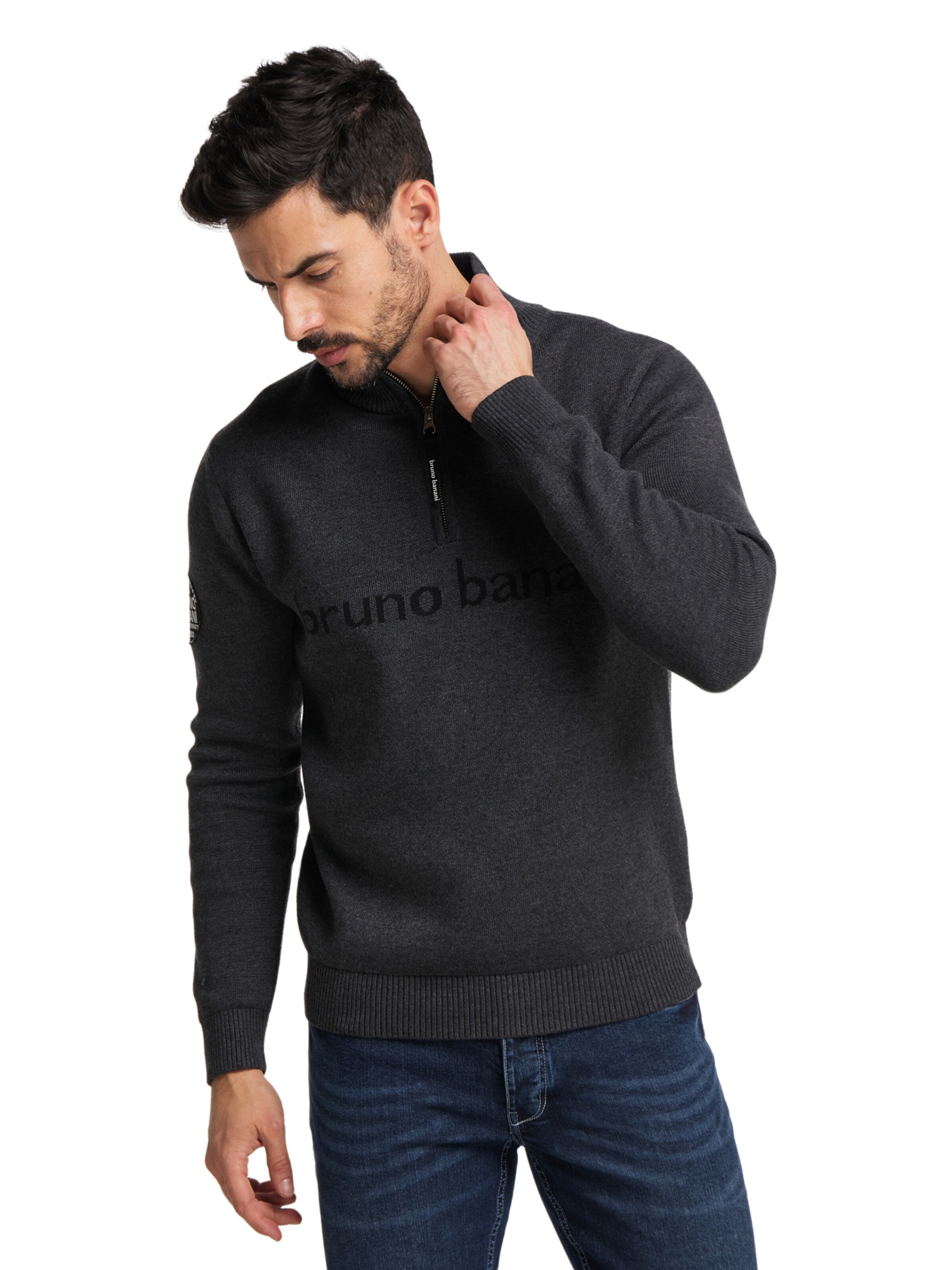 Bruno Banani Pullover 'BALLARD' in Grau: Vorderseite