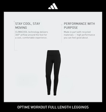 juoda ADIDAS PERFORMANCE Siauras Sportinės kelnės 'Optime'
