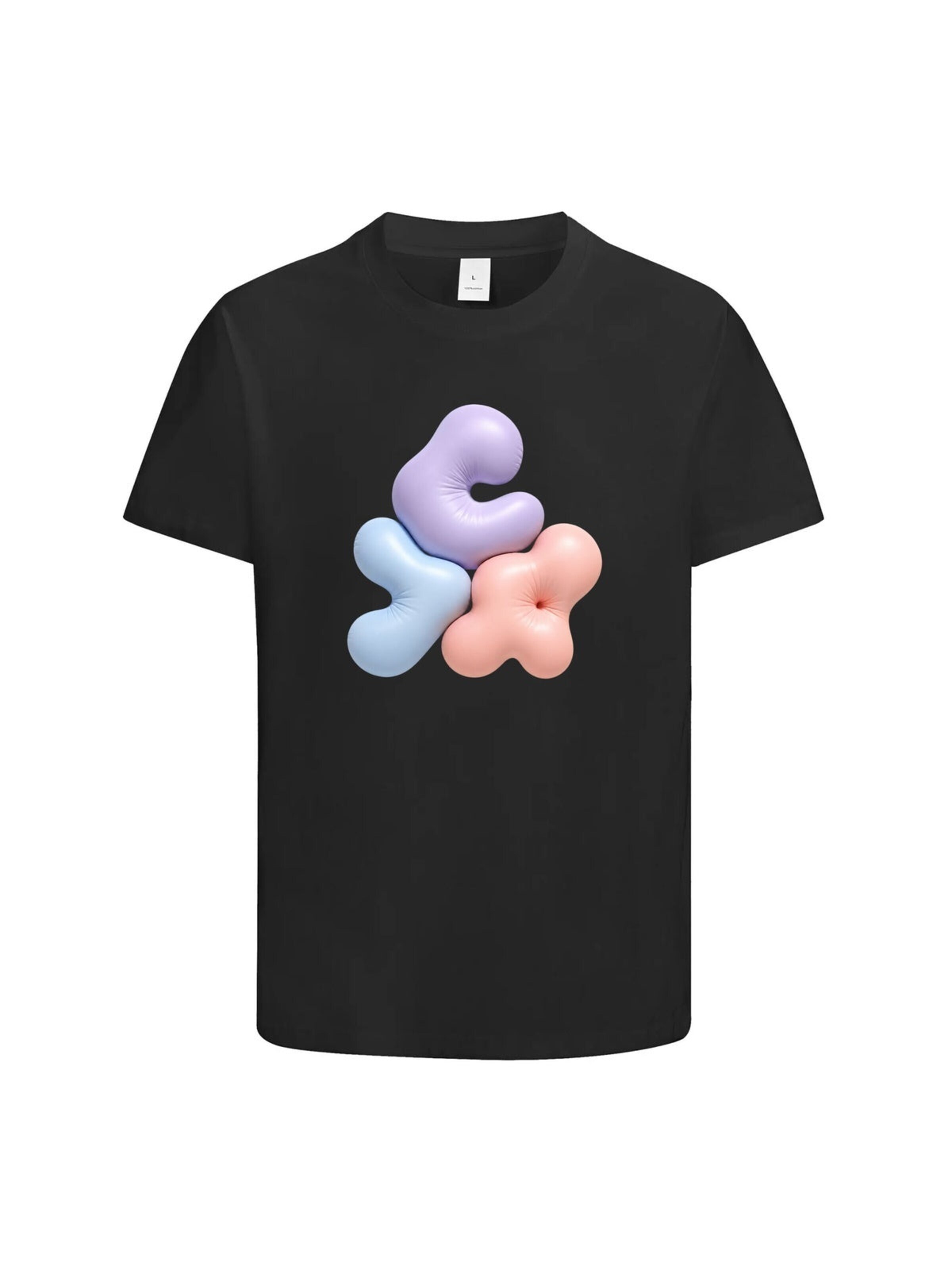 HUSKSWARE Shirt 'T-Shirt mit Motivprint' in Black: front