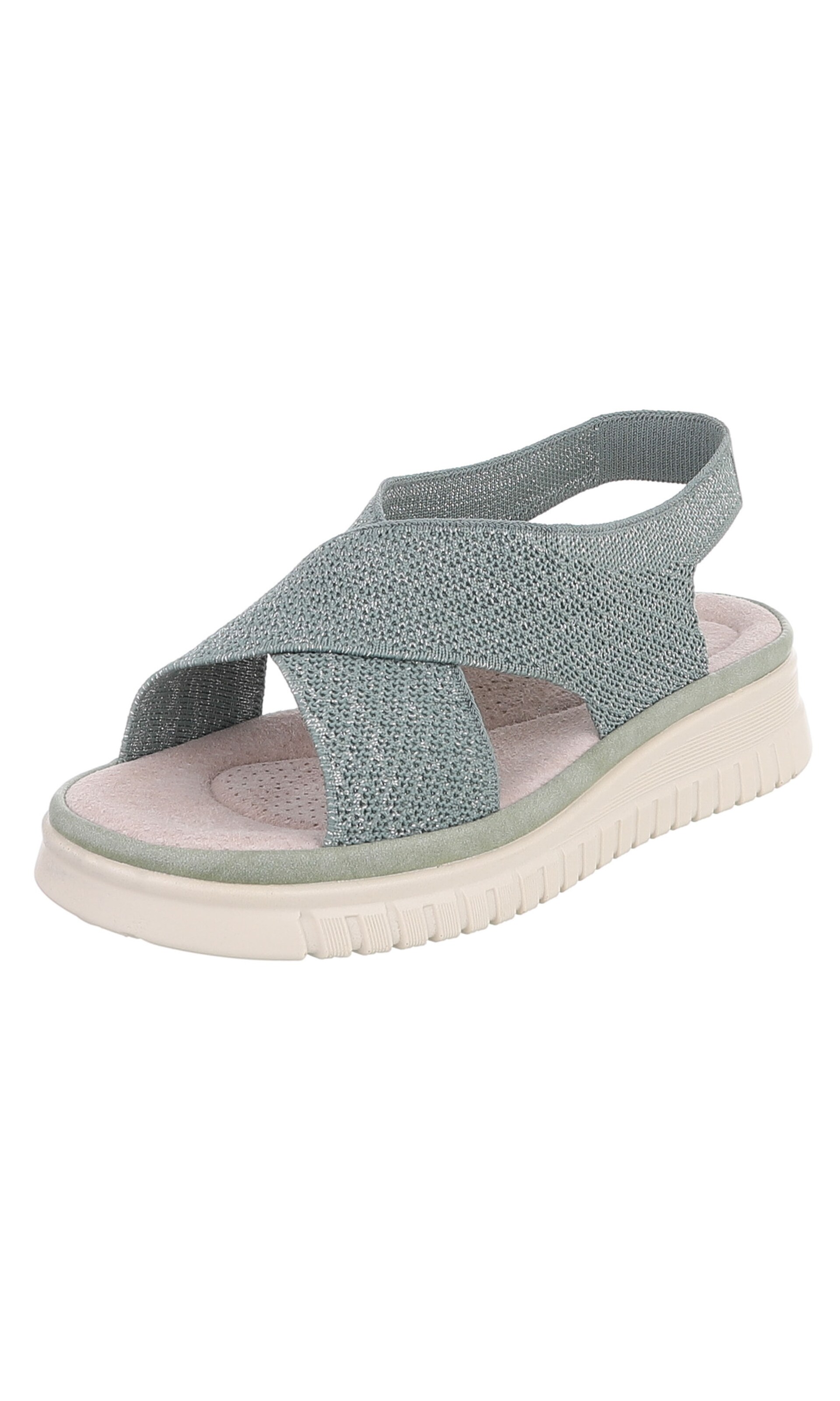 Ital-Design Strap Sandals in Green: front