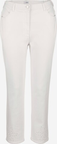 Coupe slim Pantalon MIAMODA en blanc : devant