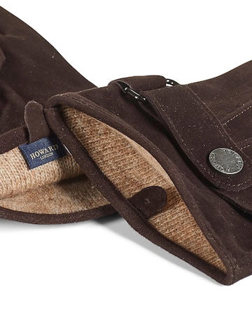 Howard London Fingerhandsker 'Leather Gloves Jacob Dark Brown' i brun