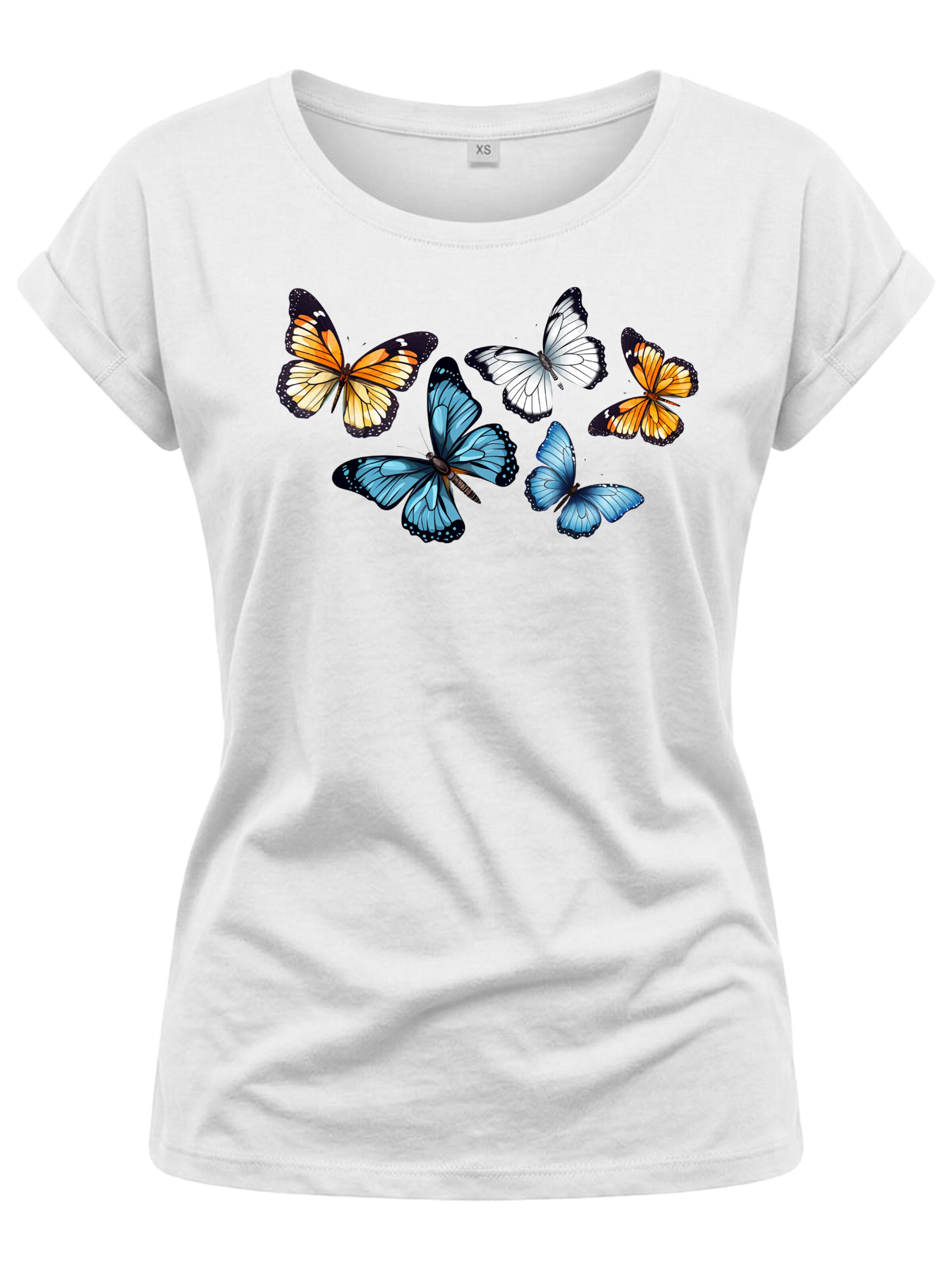 MAKAYA Shirt 'Butterfly' in White: front
