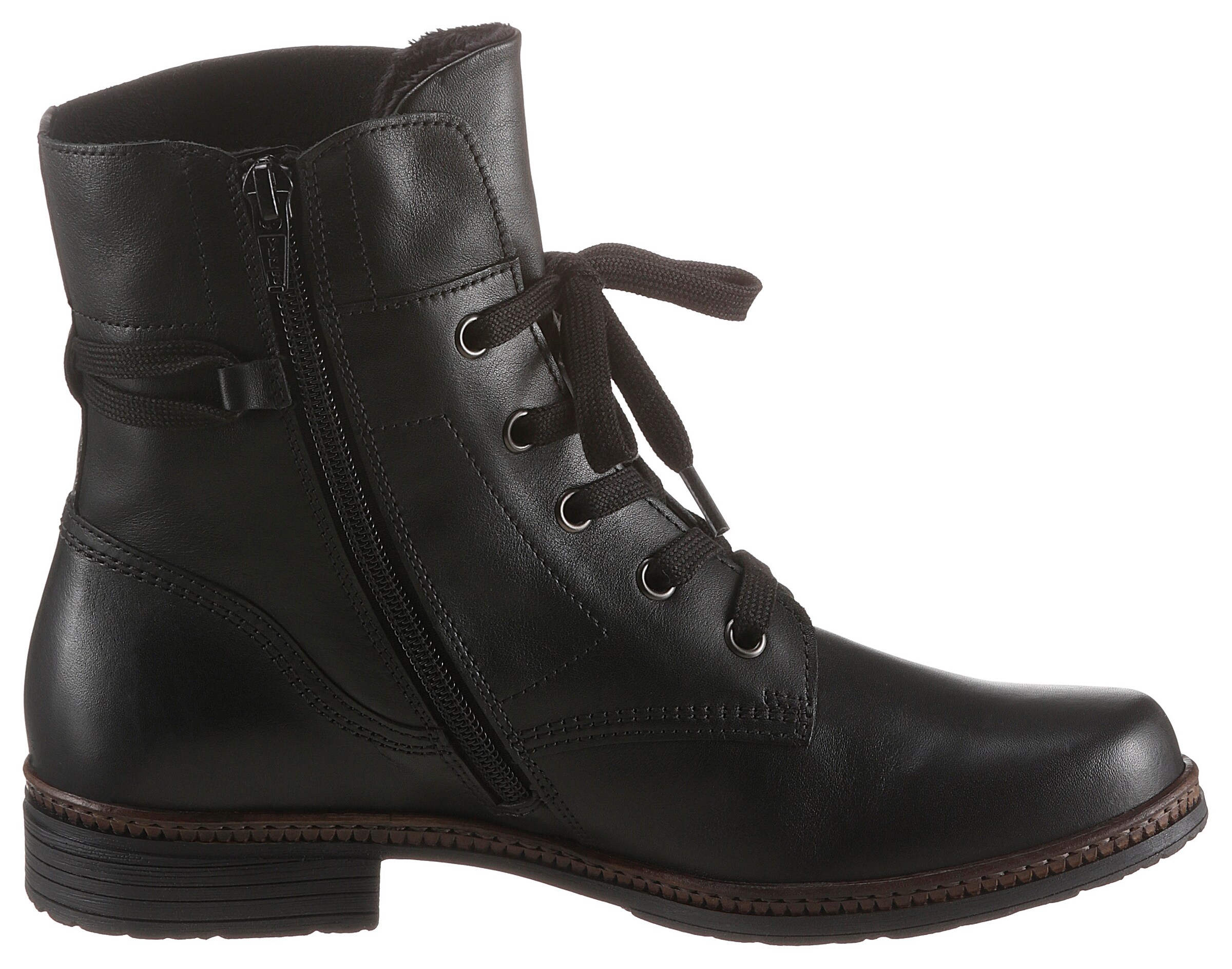 GABOR Lace-Up Ankle Boots in Black