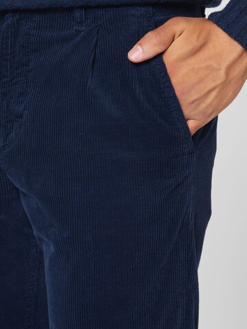 BOSS Orange Slim fit Pleat-Front Pants 'Shyne' in Blue