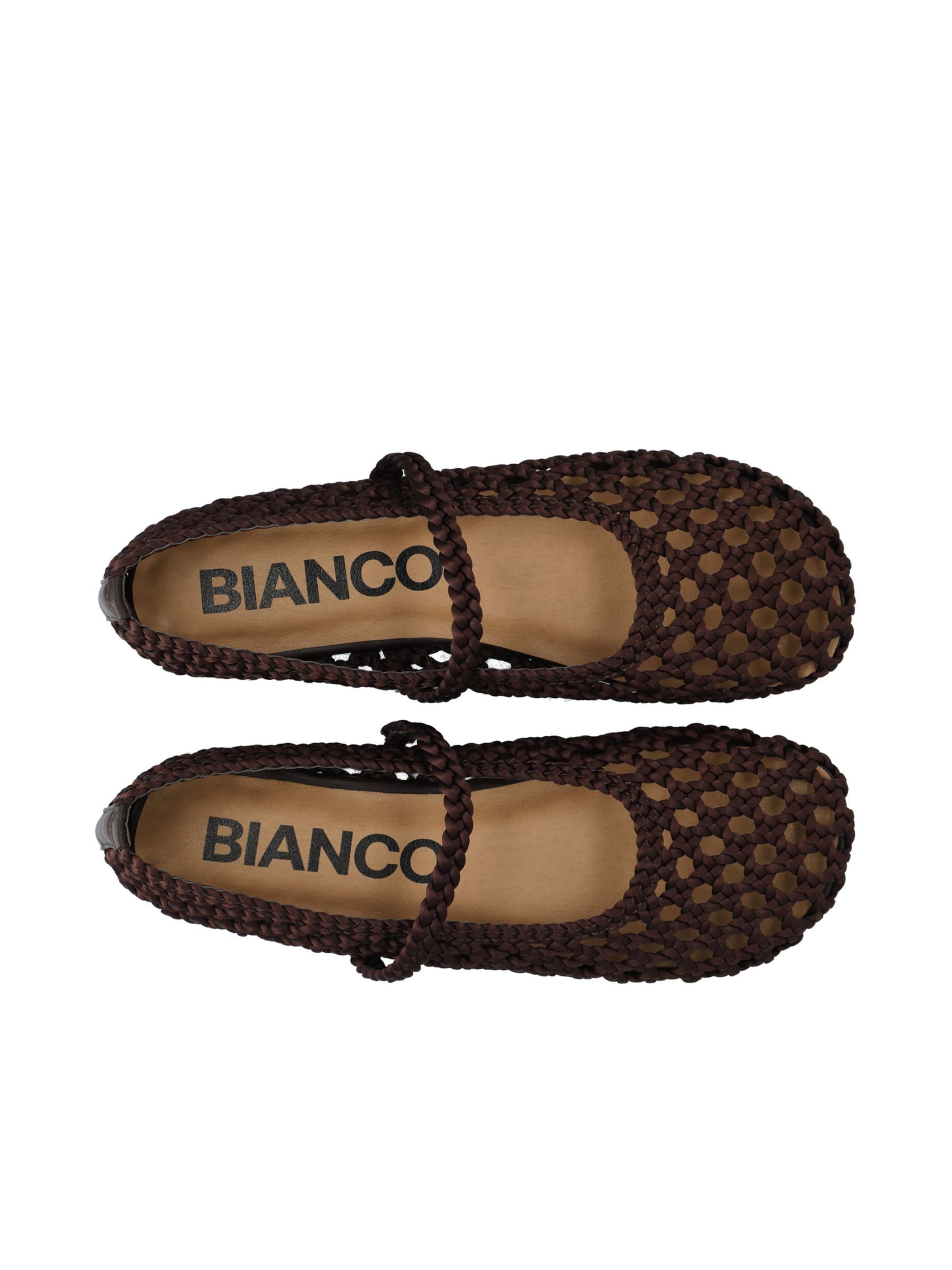 Bianco Ballerina met riempjes 'BIASTELLA' in Bruin