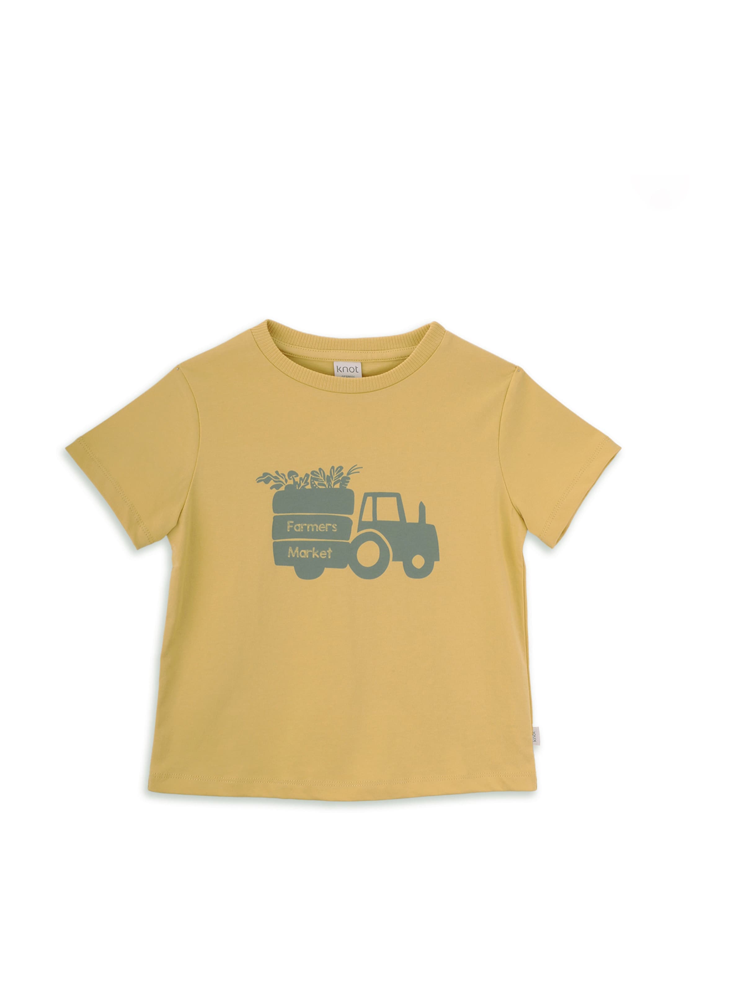 KNOT Shirt 'Farmers Market' in Geel: voorkant