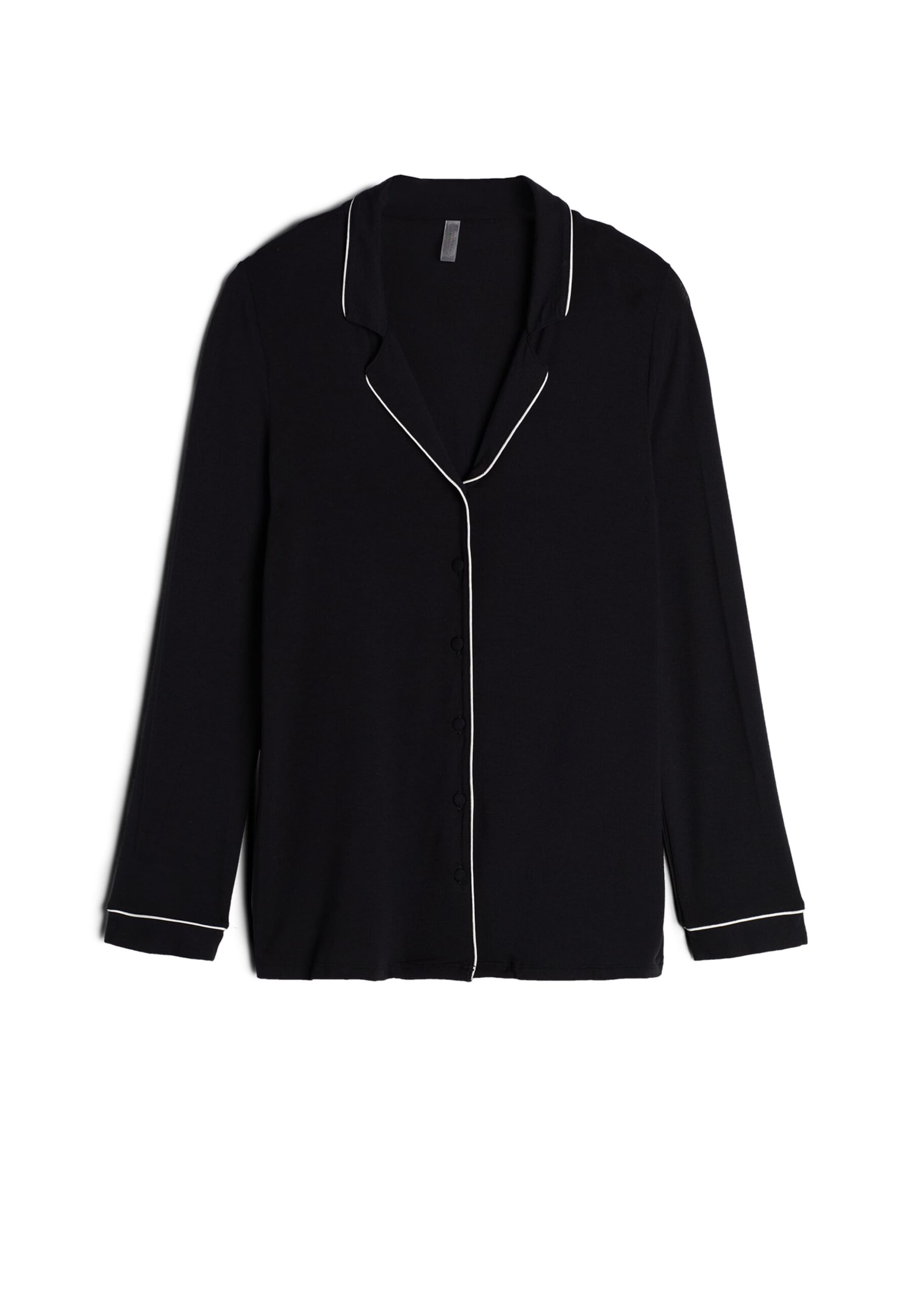 INTIMISSIMI Schlafbluse in Schwarz: Vorderseite