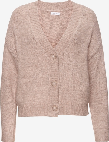 LASCANA Knit cardigan in Beige: front