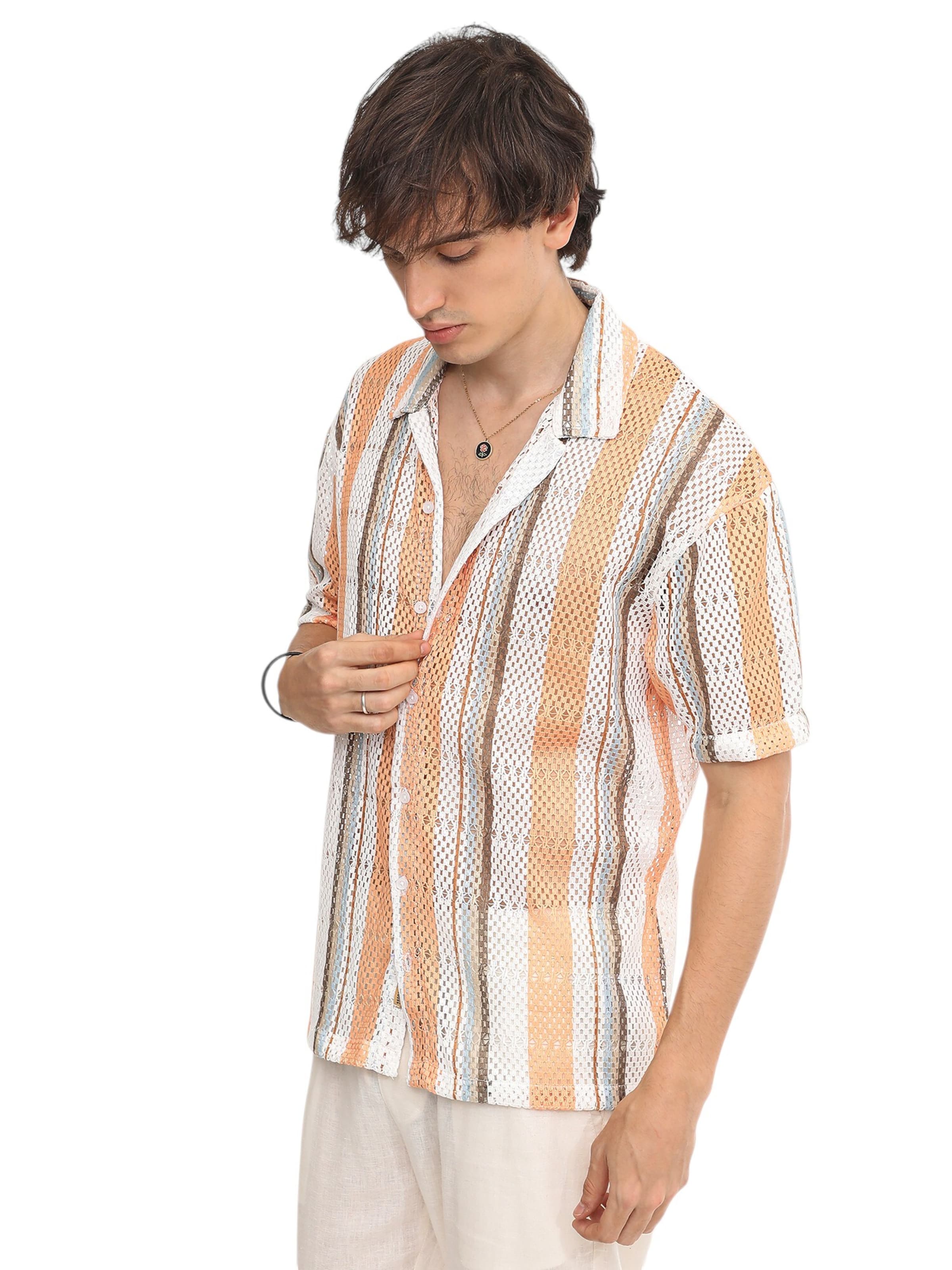 Campus Sutra Comfort Fit Skjorte 'Topsie' i orange