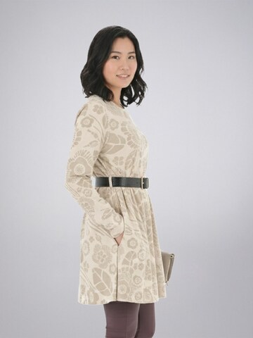 LEAFLETIC Tuniek 'Leafletic Women’s Long Sleeve Crew Neck Tunic' in Beige