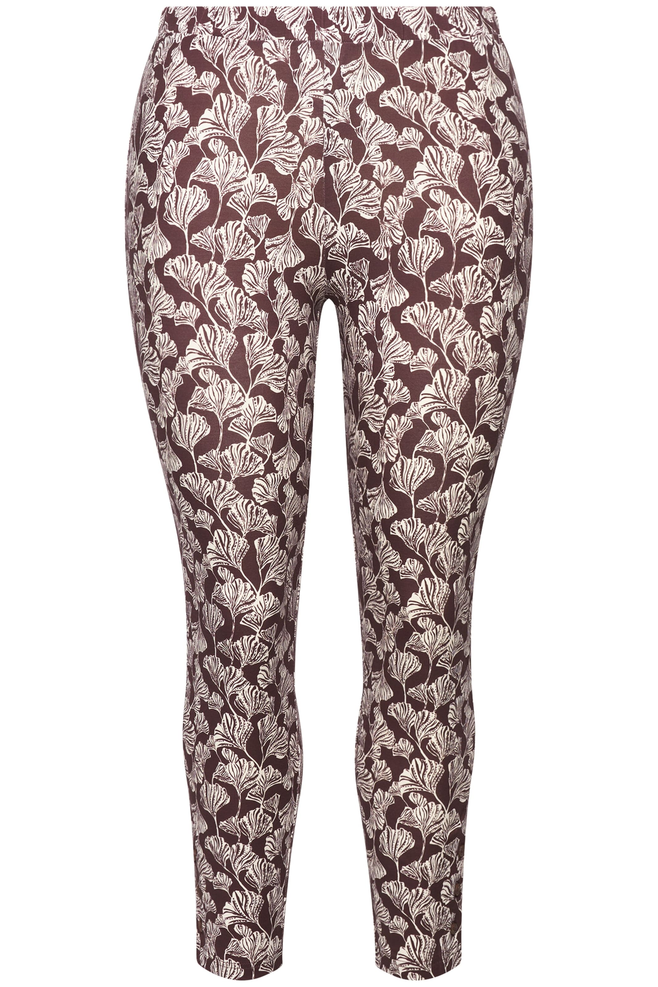 Ulla Popken Skinny Leggings in Brown: front