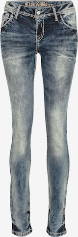 CIPO & BAXX Skinny Jeans 'Laced' in Blue: front