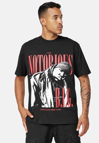 Recovered Shirt 'The Notorious B.I.G  Red Script' in Black: front