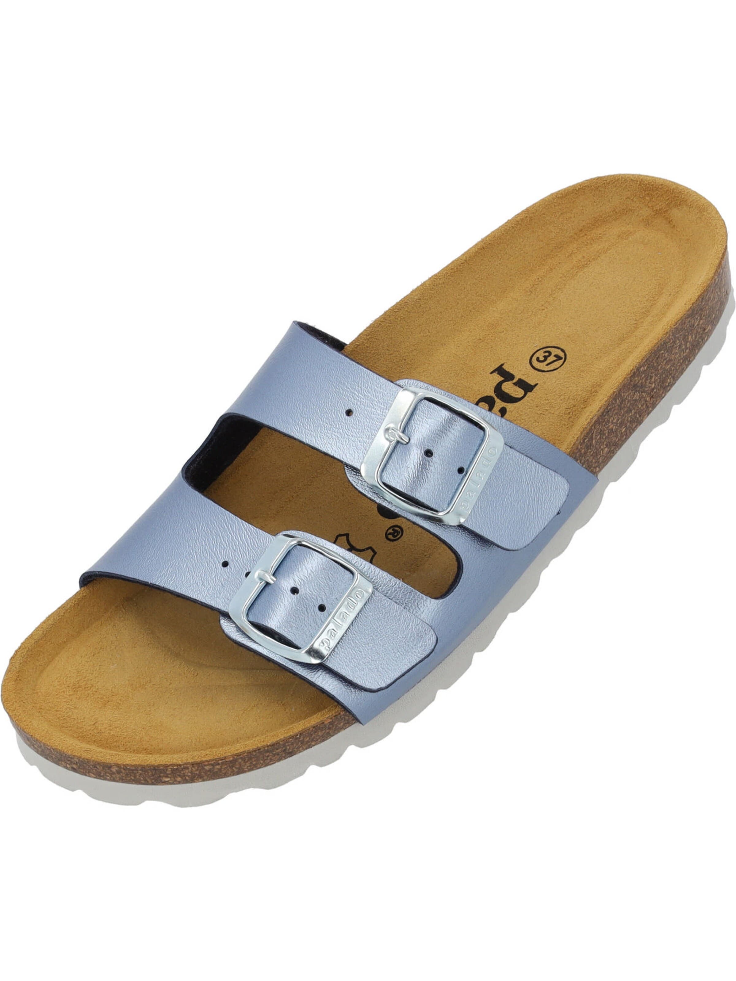 Palado Pantolette 'Palado Milos Metallic'‌‌‌‌‌‌‌‌‌ in Blau: Vorderseite