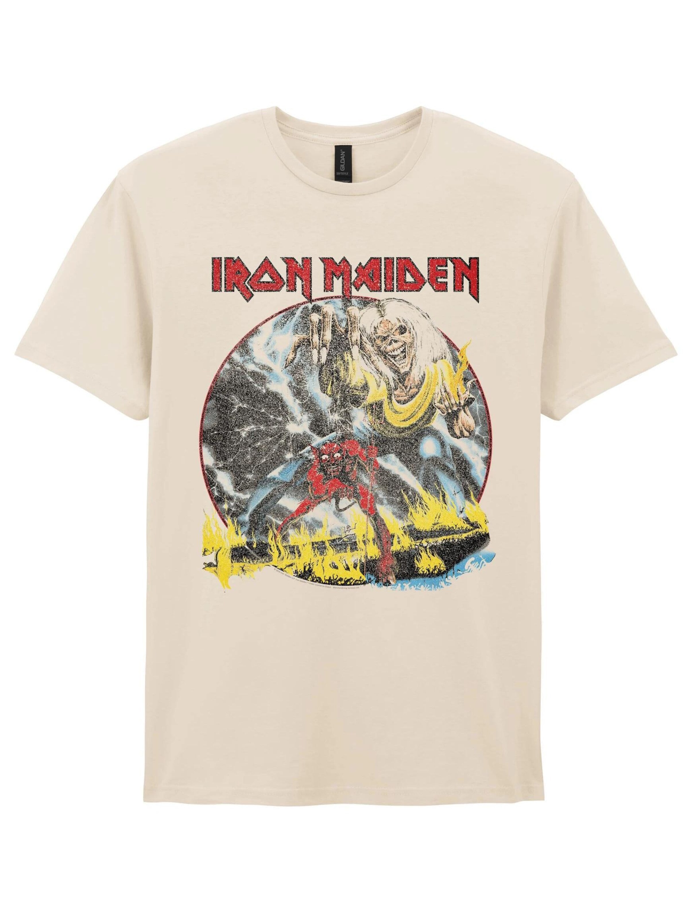 Iron Maiden Koszulka 'Iron  Maiden Number Of The Beast Vintage T-Shirt' w kolorze beżowy: przód