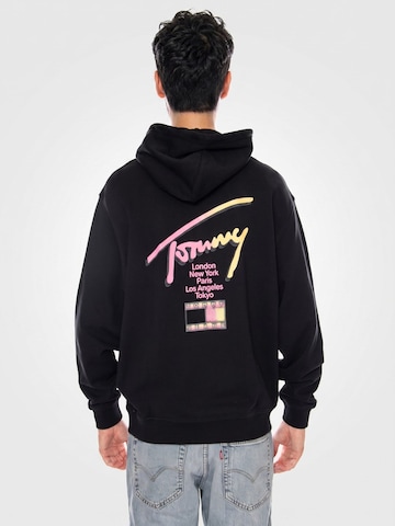 Felpa 'TJM RLX SIGNATURE HOODIE EXT BLACK' di TOMMY HILFIGER in nero