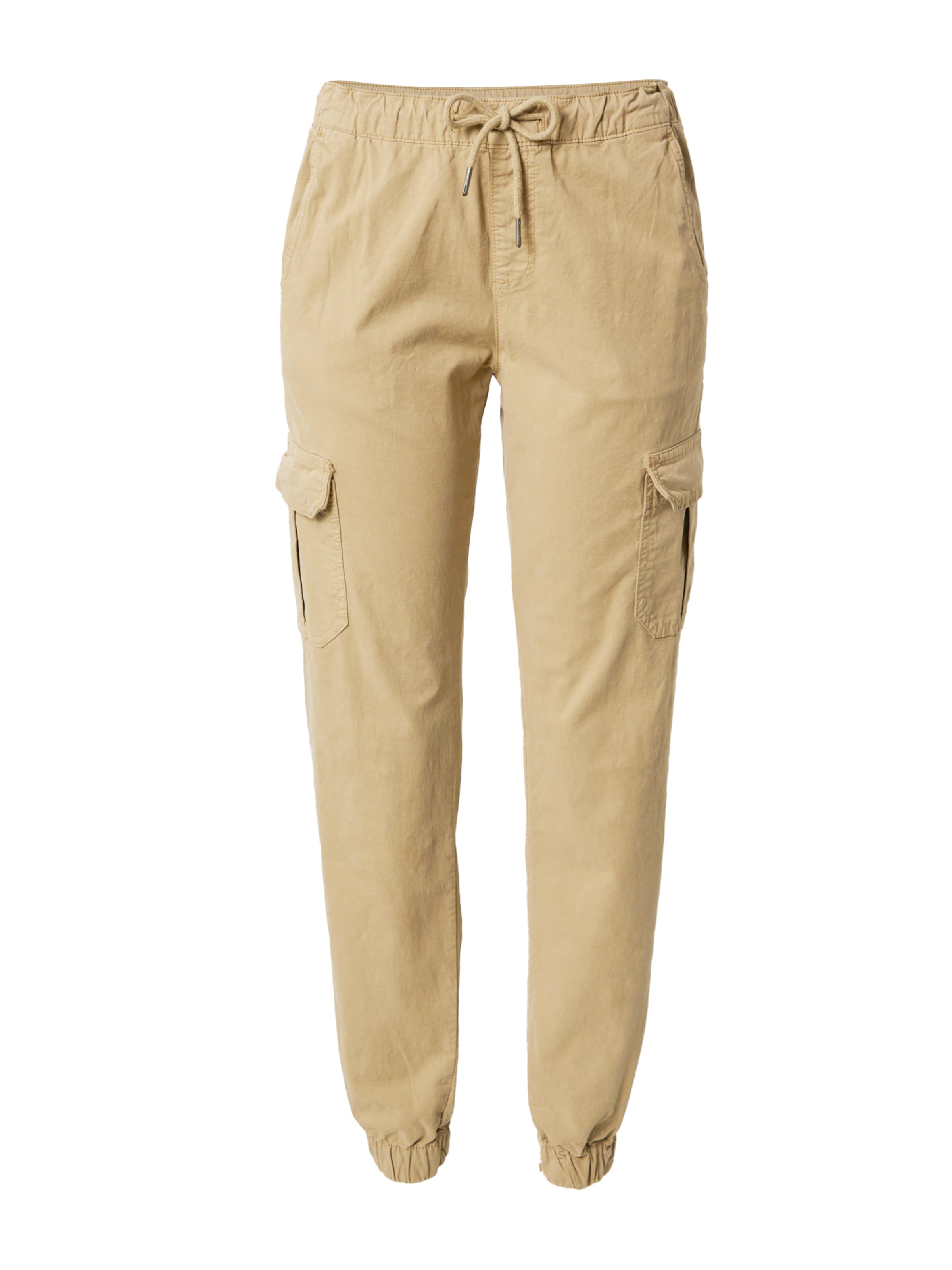 Urban Classics Tapered Cargobroek in Beige: voorkant