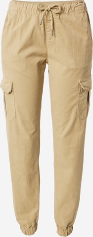 Urban Classics Tapered Cargo Pants in Beige: front