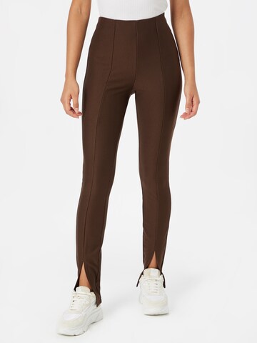 VILA Skinny Leggings 'Manon' in Bruin: voorkant