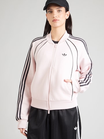 ADIDAS ORIGINALS Кофта на молнии в Ярко-розовый: спереди