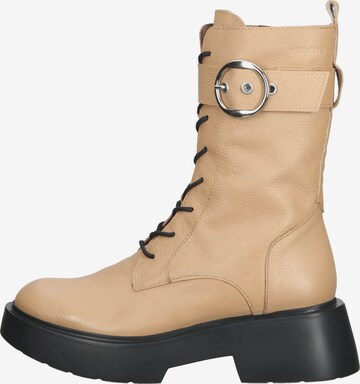 Wonders Lace-Up Ankle Boots in Beige