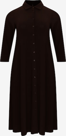 Yoek Shirt Dress 'Dolce' in Brown: front