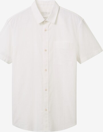 TOM TAILOR DENIM Regular fit Button Up Shirt in White: front