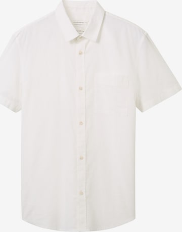 TOM TAILOR DENIM Regular fit Button Up Shirt in White: front