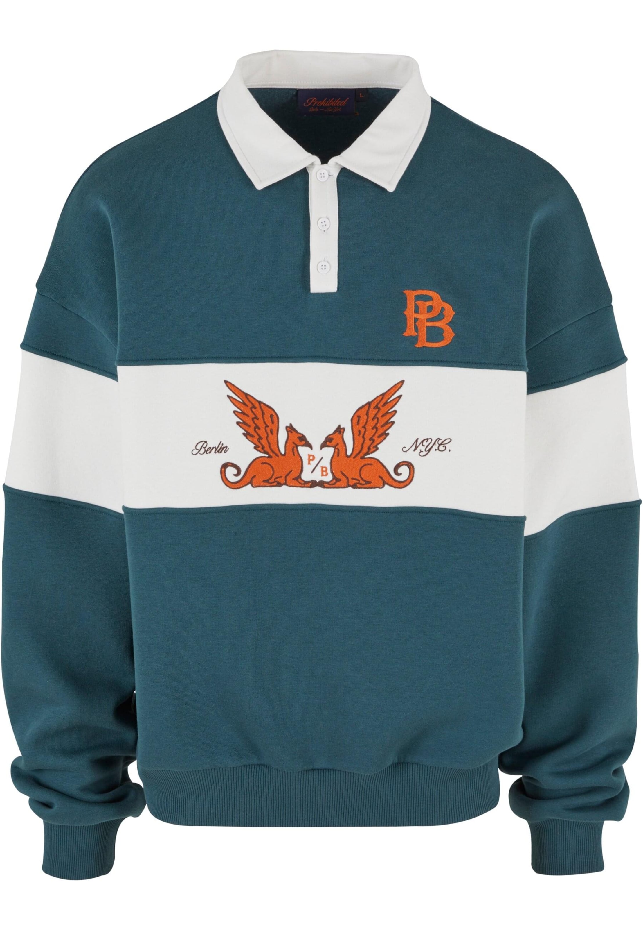 Prohibited Суичър 'Griffin' в зелено: отпред