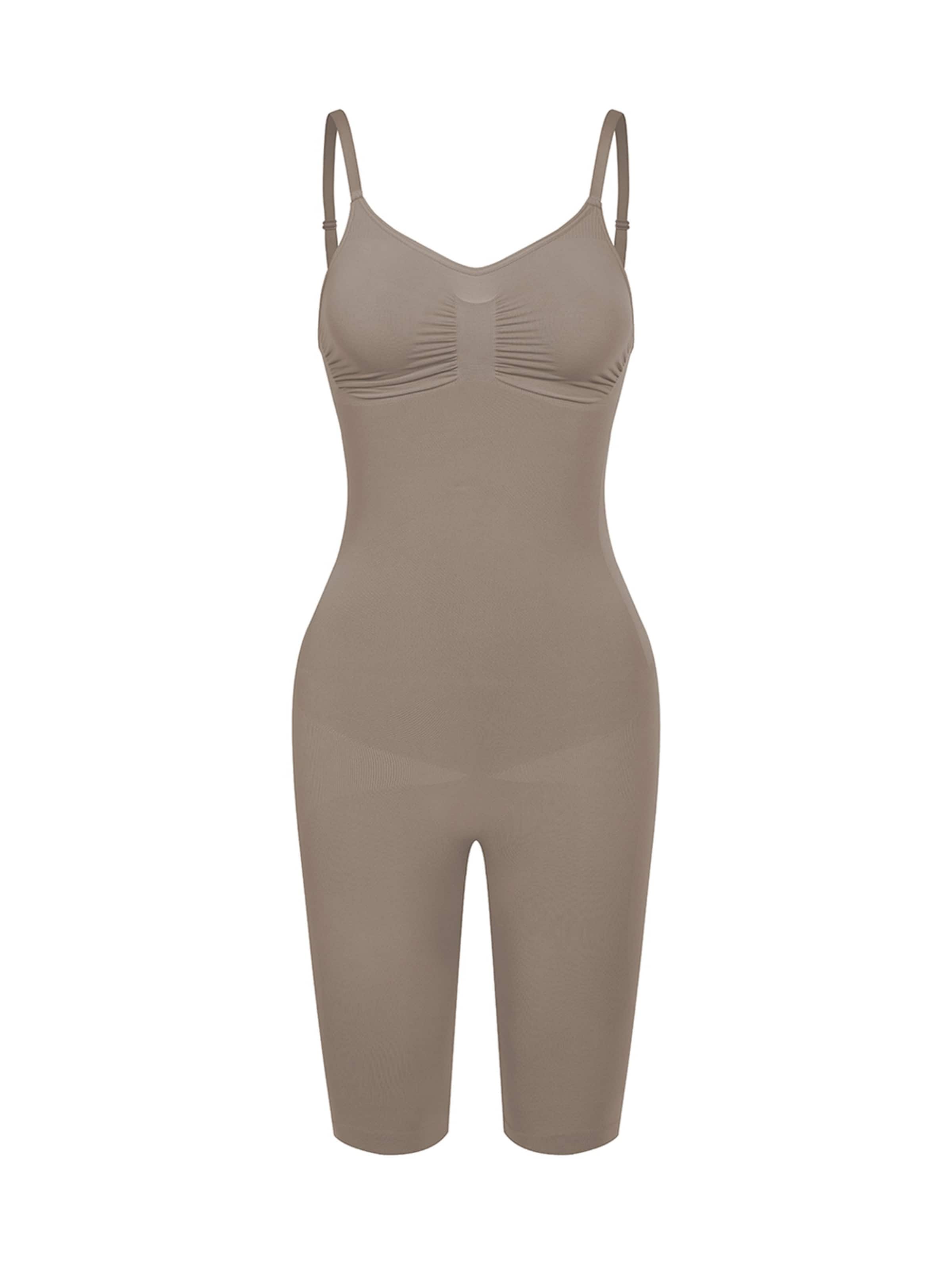 cfab (formerly creamy fabrics) Shapingbody 'Bodysuit Sculpting Shapewear mit Shorts' in Grijs: voorkant