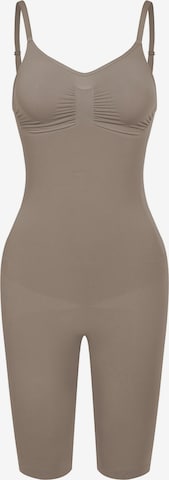 cfab (formerly creamy fabrics) Shapingbody 'Bodysuit Sculpting Shapewear mit Shorts' in Grijs: voorkant