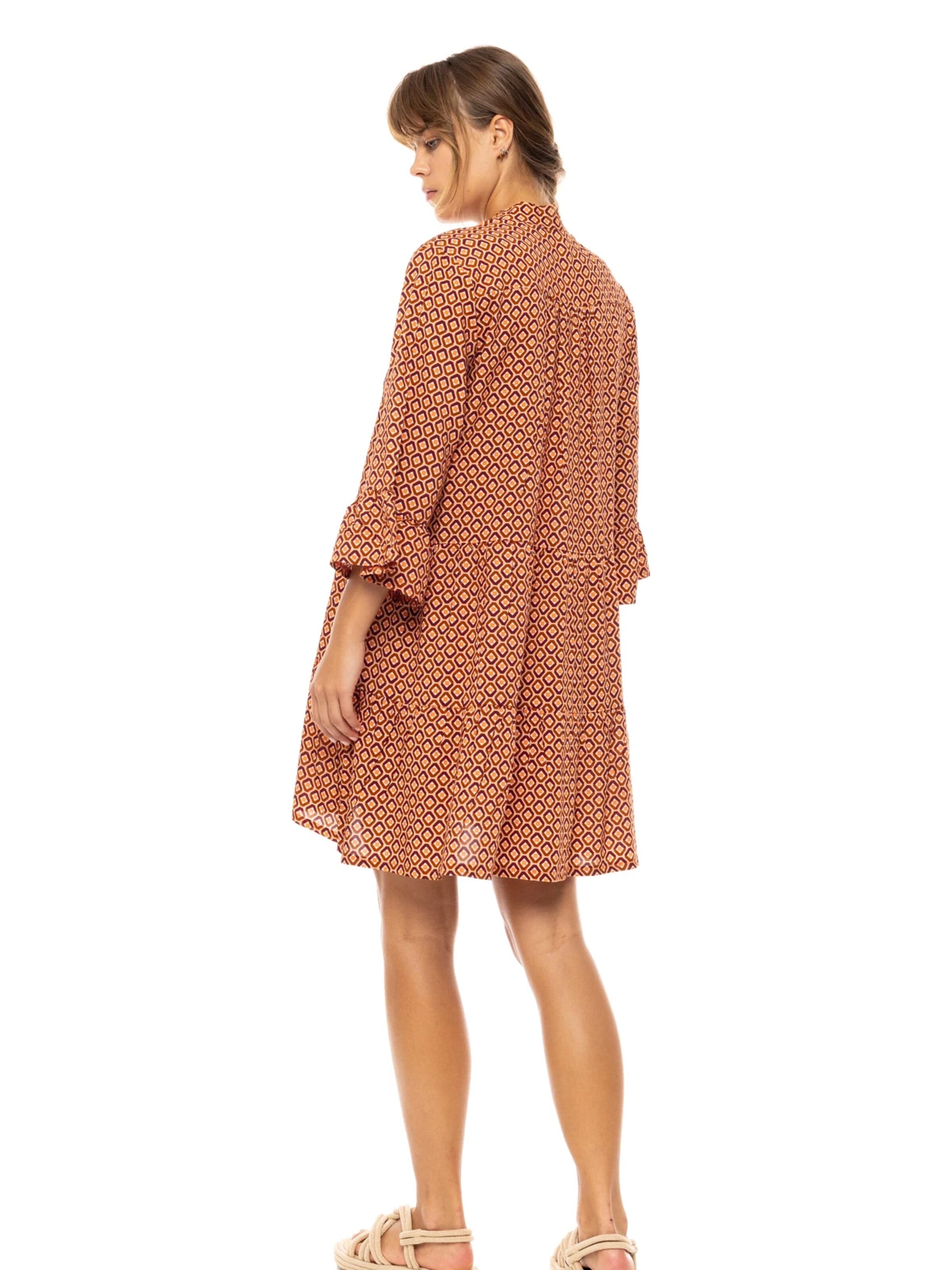 Pink Label Zomerjurk 'BEACHWEAR PRISM GEO' in Bruin