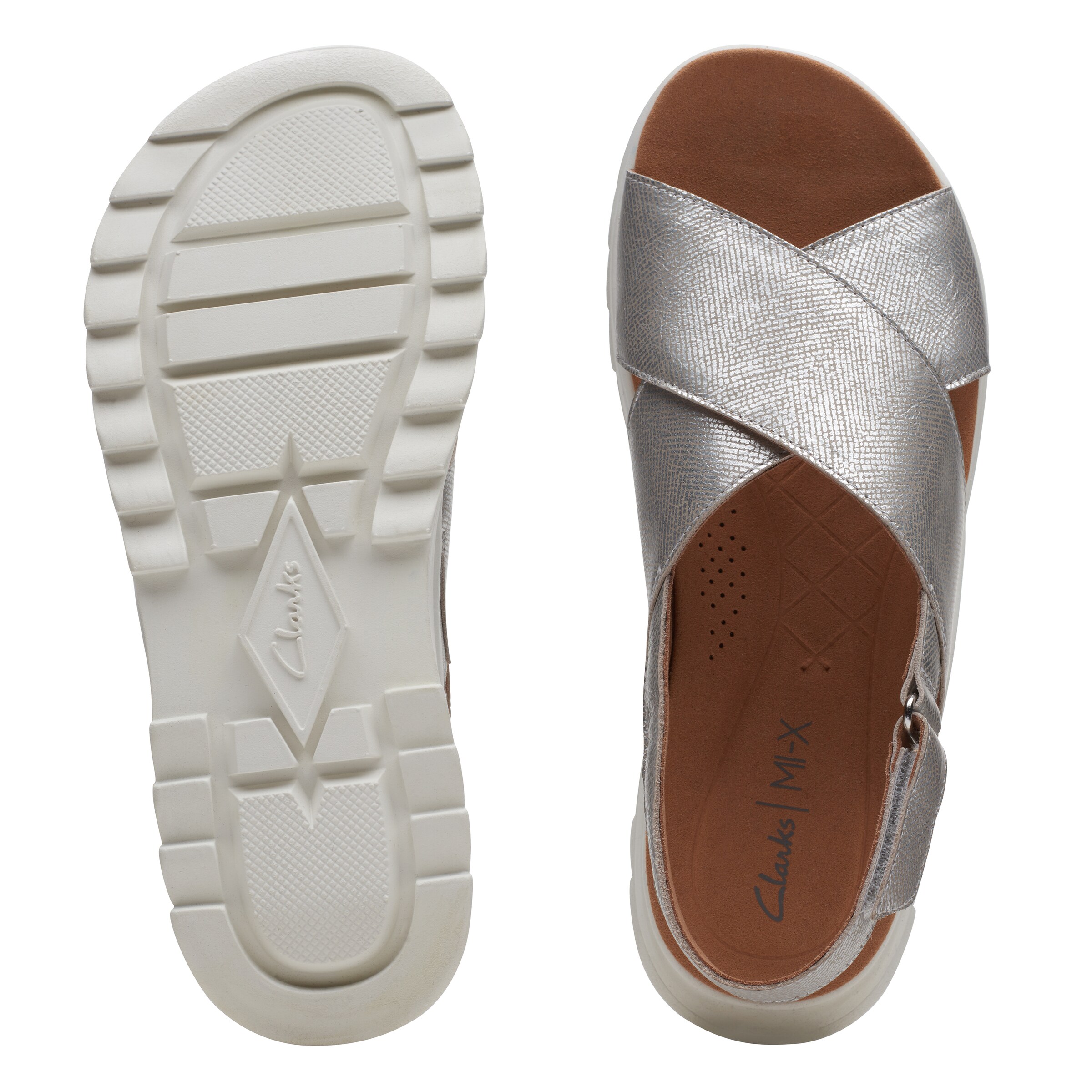 CLARKS Strap Sandals 'DashLite Wish' in Silver