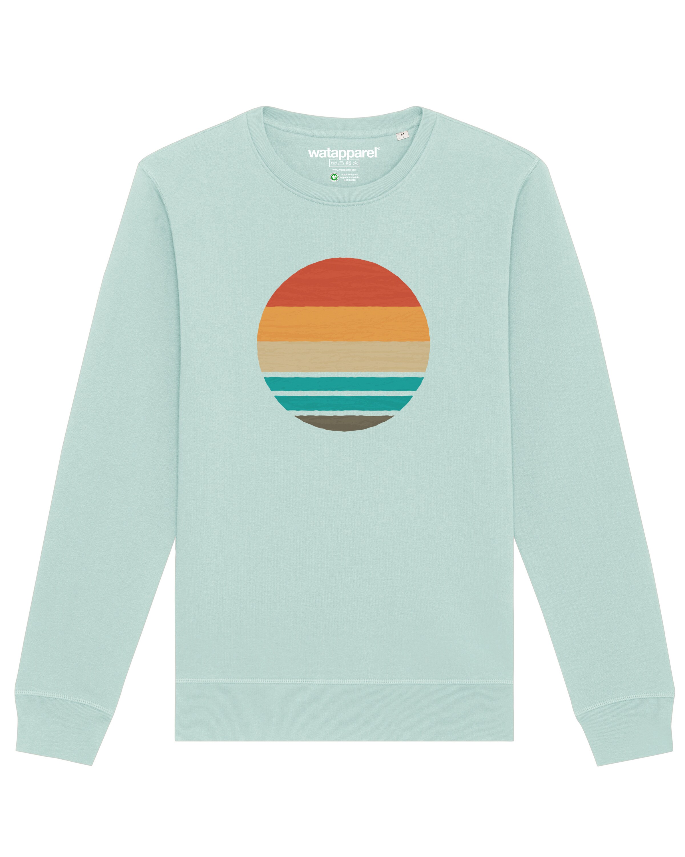 Sweat-shirt 'Retro Sunset Ocean' Watapparel en bleu : devant