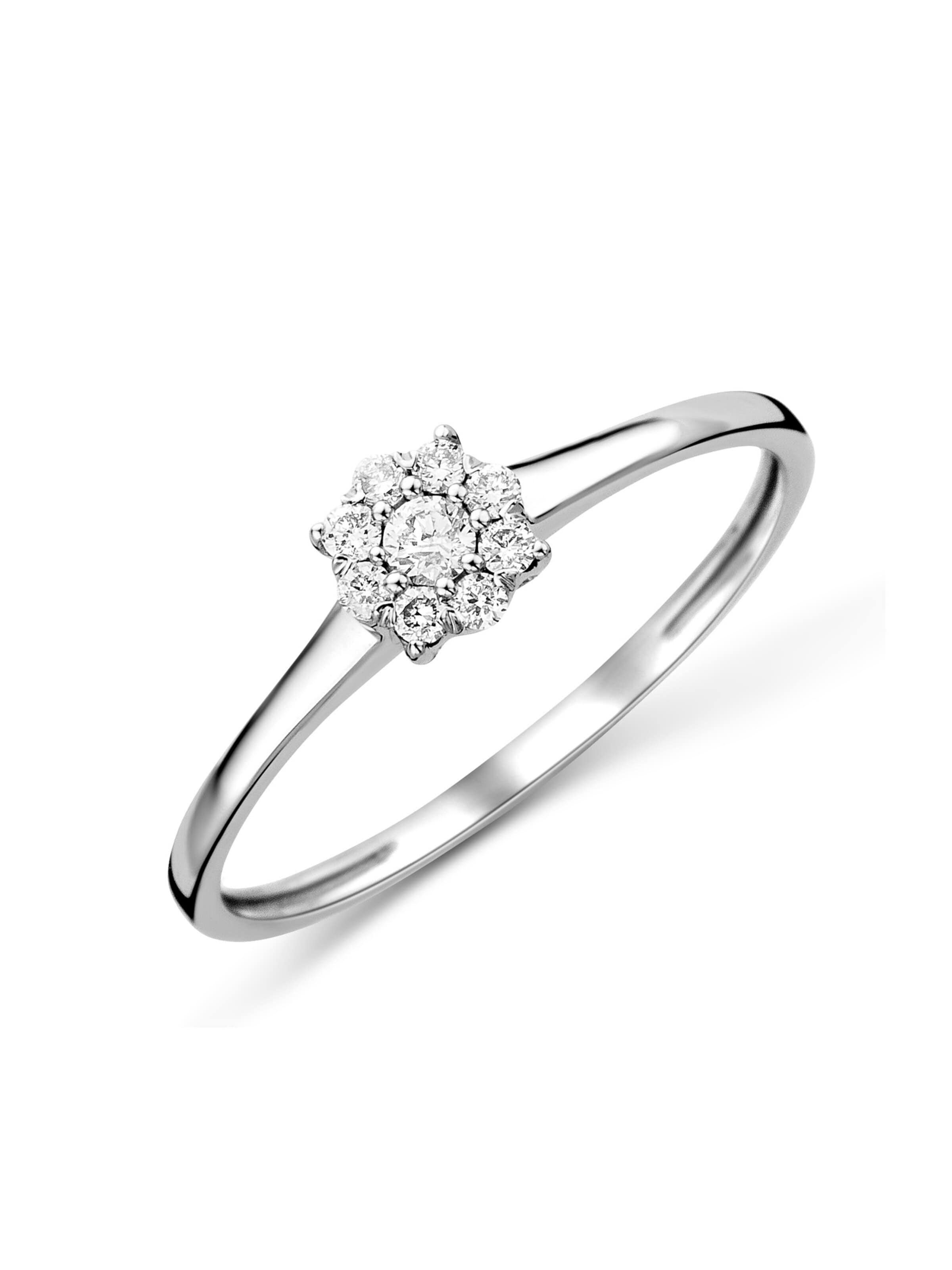 DIAMANT LETERNEL Ring 'Ring aus 375 Weißgold mit Diamant' in Silver