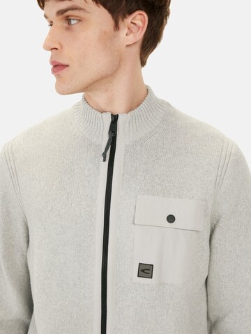 CAMEL ACTIVE Strickjacke mit Troyer-Kragen in Grau