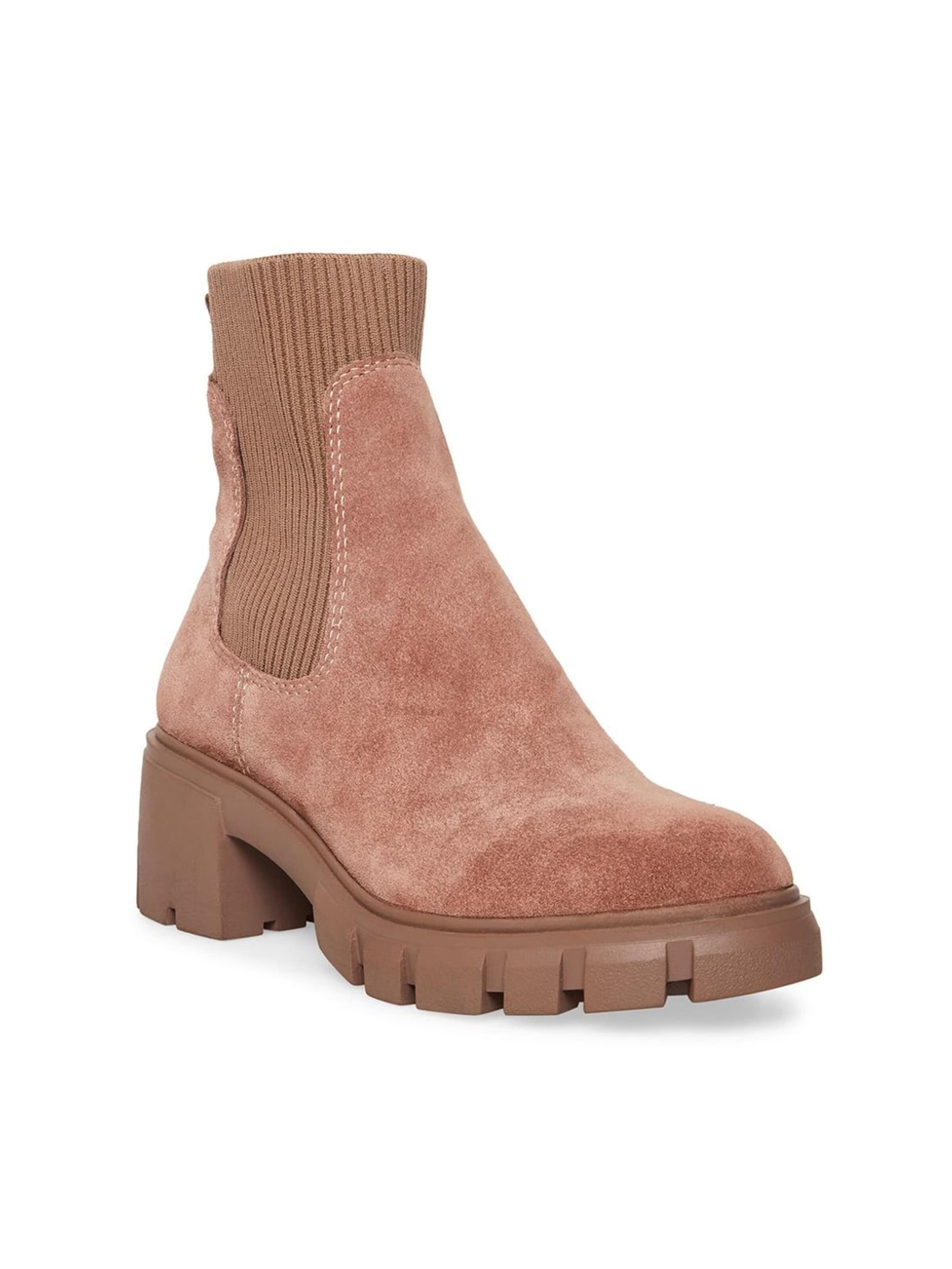STEVE MADDEN Kozaki 'Womens Hutch Taupe Suede Ankle Boots' w kolorze brązowy