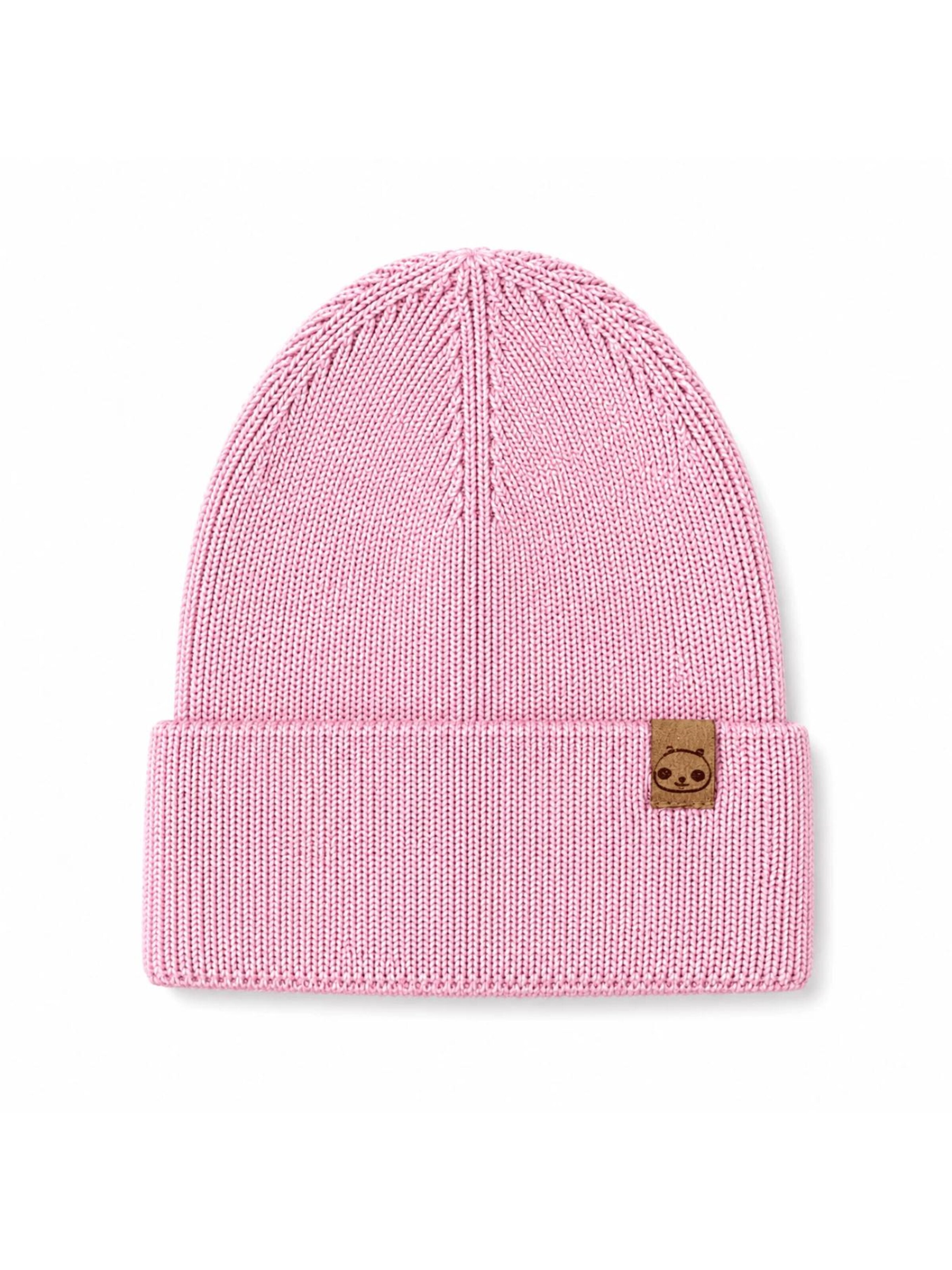 BergBiber Beanie 'Mütze - 100% Bambus (mitwachsend) (Kopie)' in Pink: front