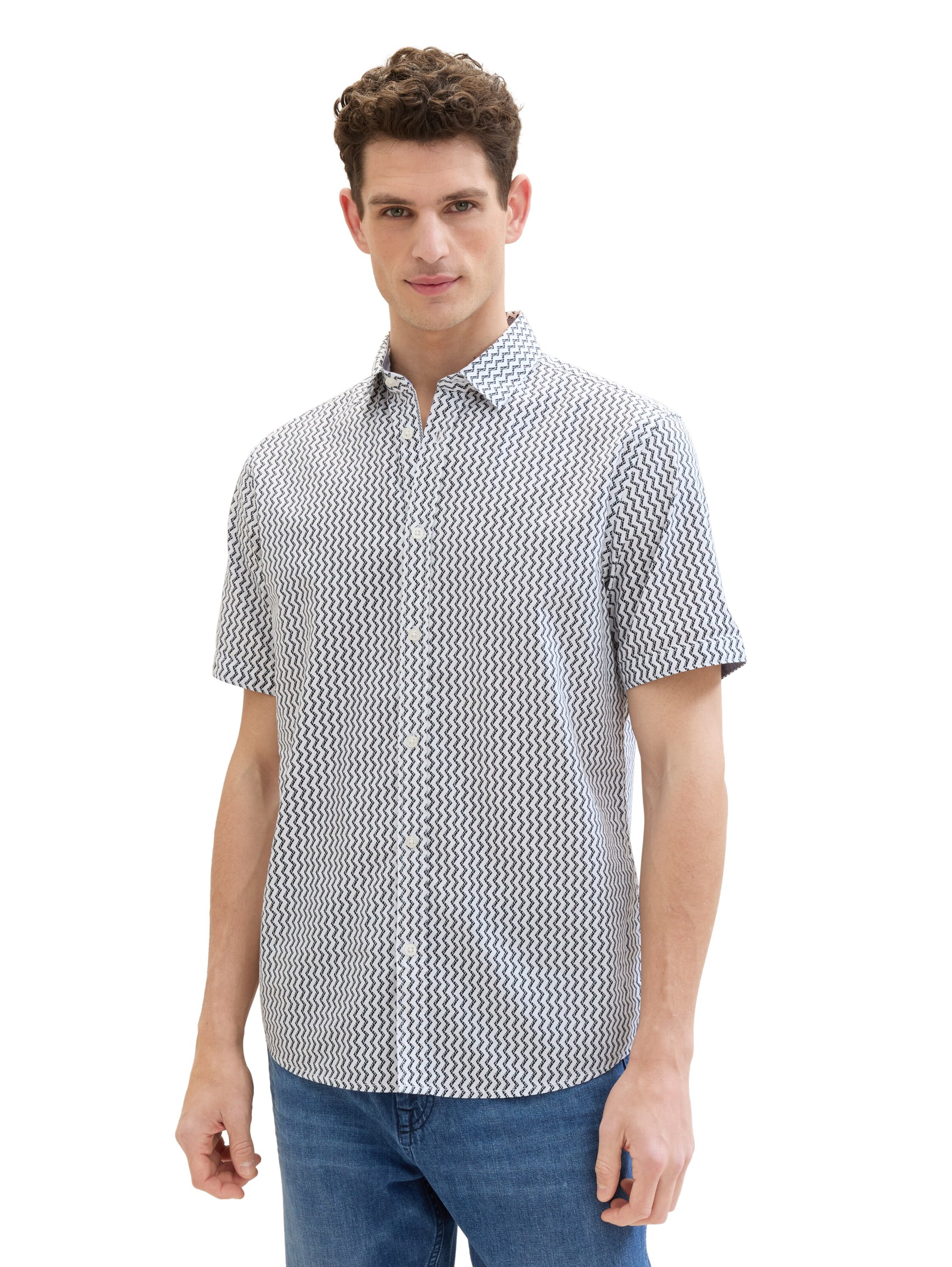 TOM TAILOR Regular Fit Skjorte i hvid: forside