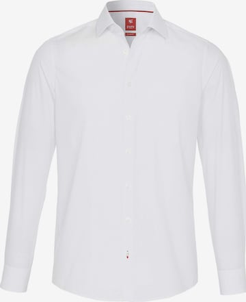 Hatico Button Up Shirt in White: front