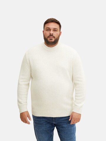 TOM TAILOR Men + Sweater in White: front