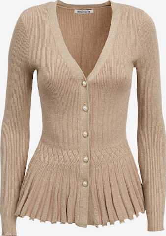 Geacă tricotată de la Influencer pe bej: față