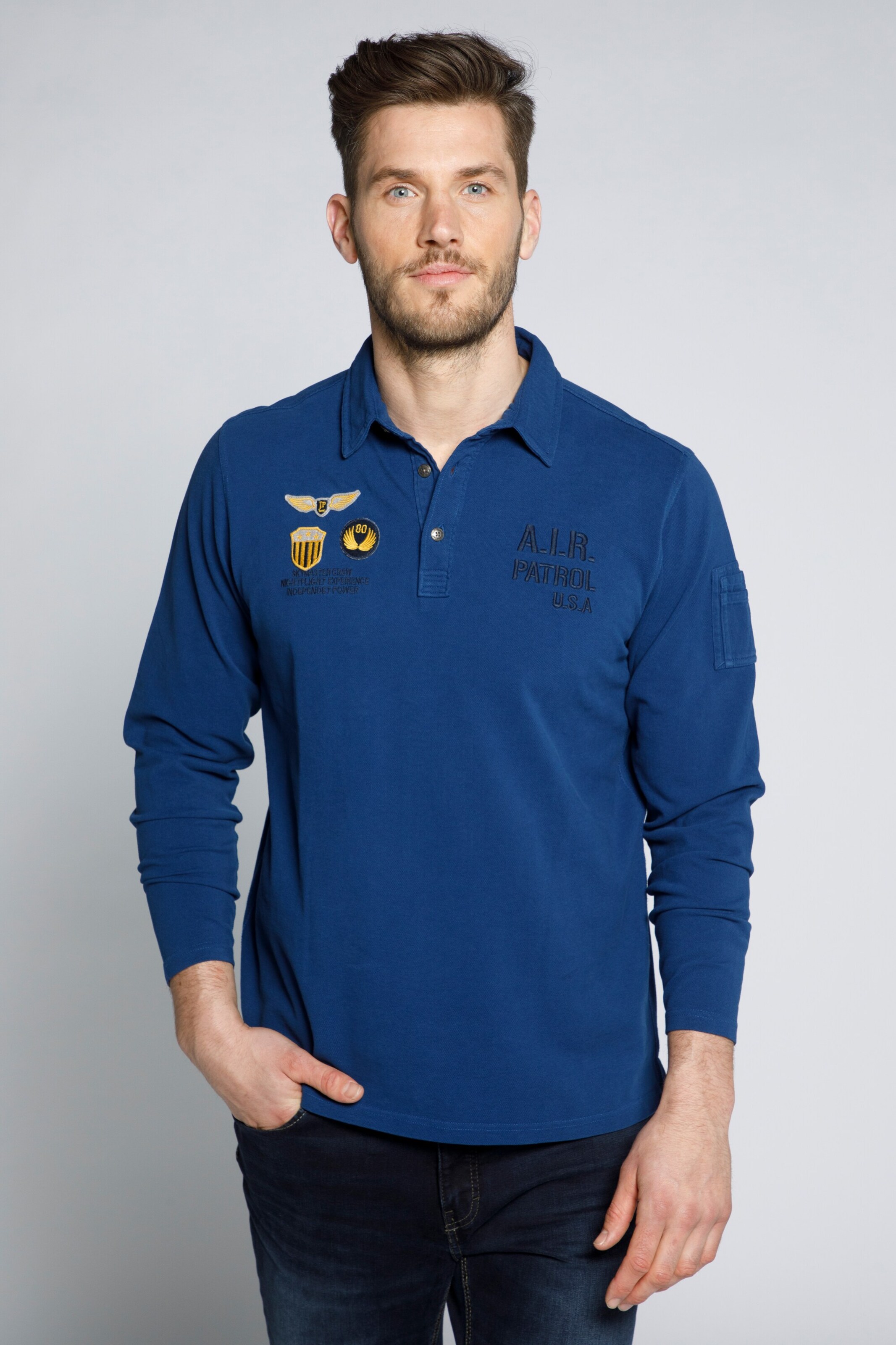 Männer Große Größen JP1880 Shirt in Nachtblau - QU13328 Männer Große Größen JP1880 Shirt in Nachtblau - QU13328