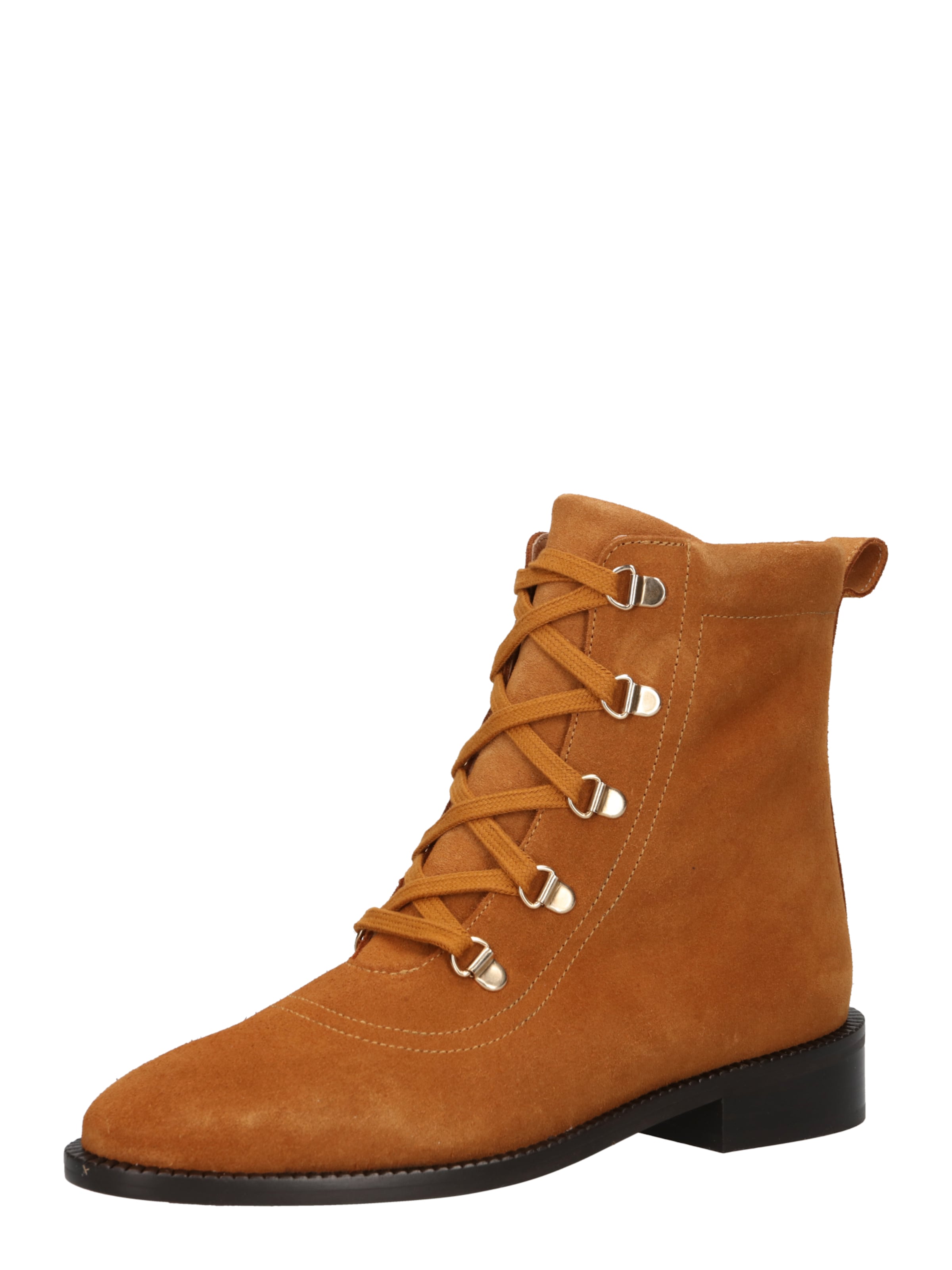 JUTELAUNE Lace-up bootie 'COUNTRY SIDE' in Brown: front